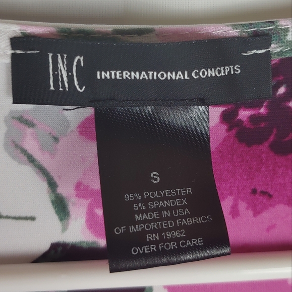 INC International Concepts Faux Wrap Blouse Top Size S | Casual Party Floral - Picture 5 of 6
